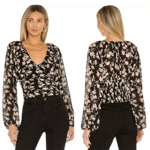 Free People | Size Medium Rose Print Blouse
